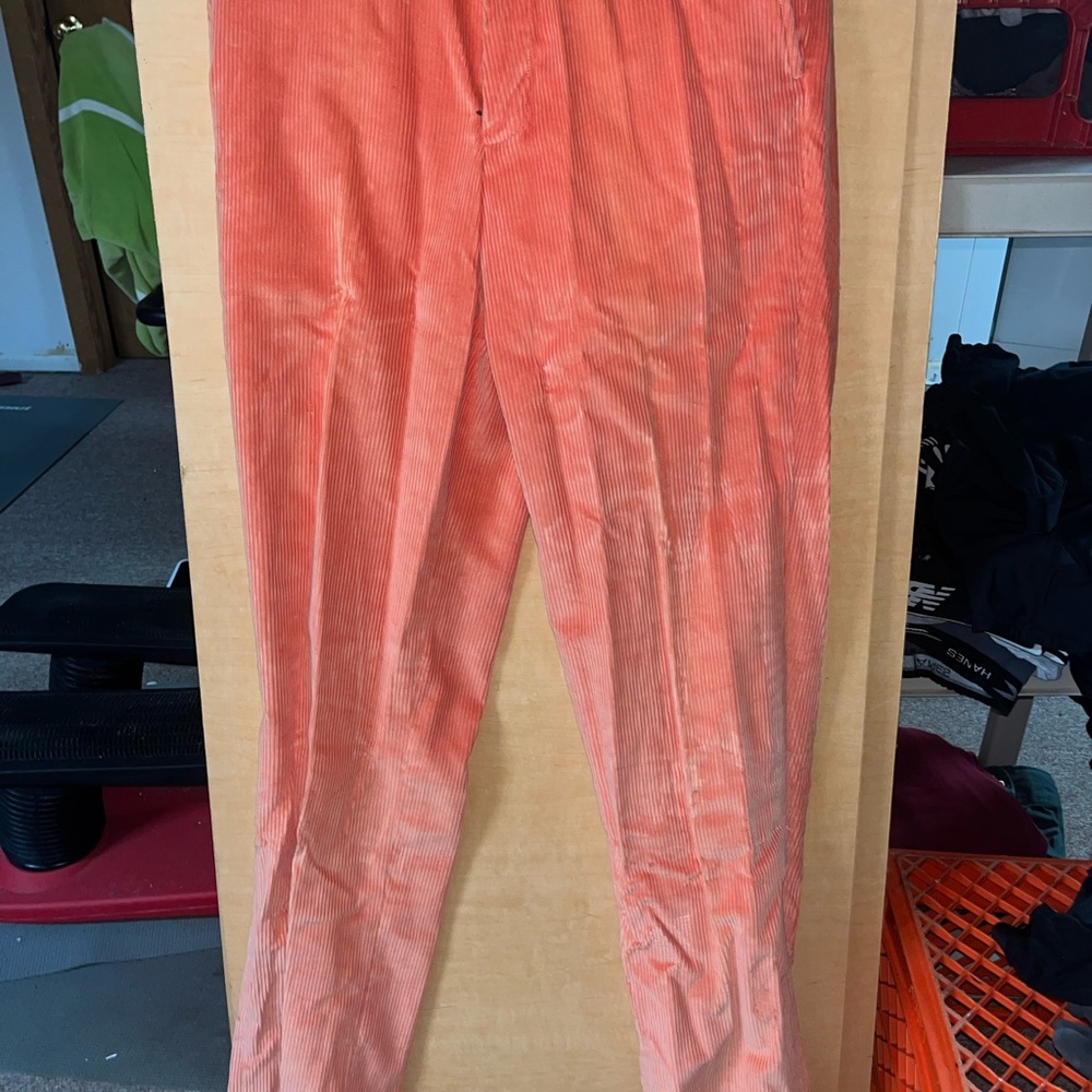 Vineyard Vines Men's Orange Corduroy Pants